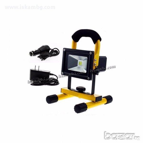 Акумулаторен LED прожектор със стойка 12/220v - код 1105, снимка 1