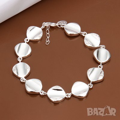 Дамска гривна, верижка, посребрена, снимка 1