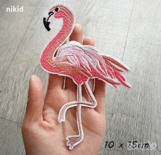 Голямо Фламинго апликация за дреха дрехи самозалепваща се, снимка 1
