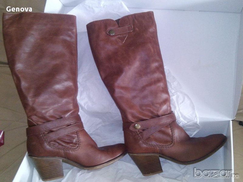 Дамски високи ботуши 100% естествена кожа! Нови! Номер 40 , снимка 1
