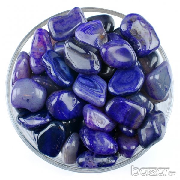 Виолетов ахат, Полускъпоценен камък виолетов ахат, Кристали виолетов ахат, Минерали виолетов ахат, снимка 1