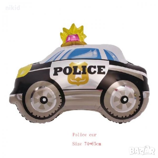 Полиция със сирена голям фолио фолиев балон хелий въздух парти, снимка 1