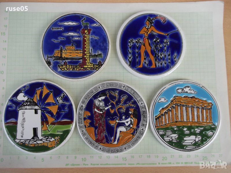 Лот от 5 бр. подложки керамични за чаши, снимка 1