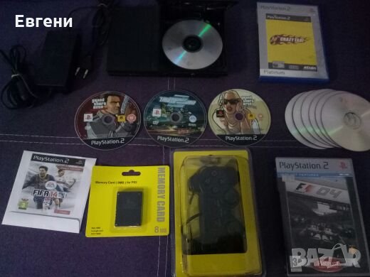 Плейстейшън 2 Playstation 2 пълен комплект с 10 бр. Игри на дискове