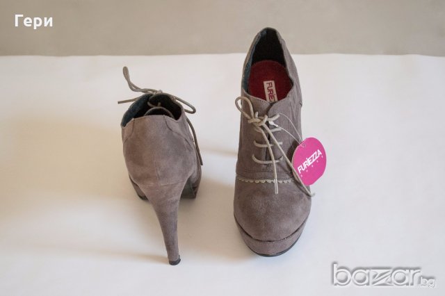 Сиви дамски обувки с платформа и ток Furiezza, снимка 4 - Дамски обувки на ток - 18441738