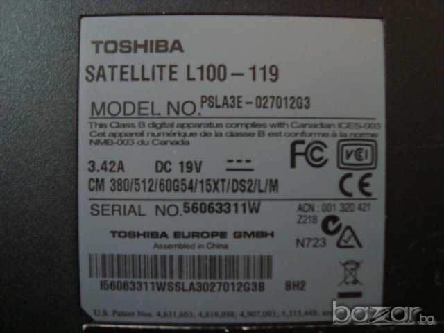 Toshiba Satellite L100-199 на части, снимка 3 - Части за лаптопи - 6348260