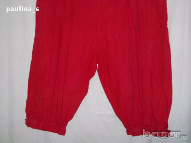 Червени ленени шалвари тип потури "Promod" оригинал, снимка 3 - Къси панталони и бермуди - 10714753