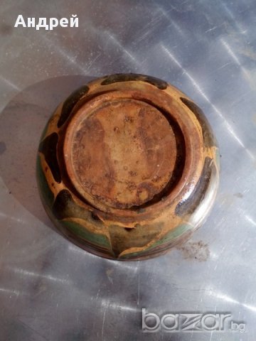 Старинна керамична паница, снимка 4 - Антикварни и старинни предмети - 17560766