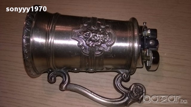 Ретро запалка халба с дръжка 11/6.5см-внос швеицария, снимка 2 - Антикварни и старинни предмети - 15805089