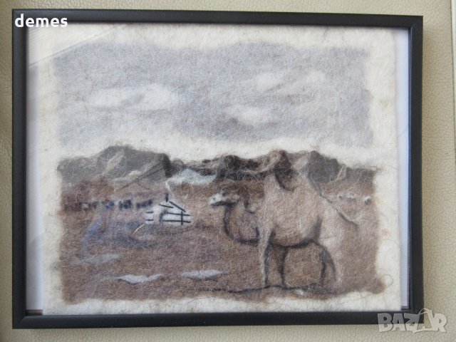 Традиционна картина от филц - Монголия , снимка 3 - Картини - 24433161