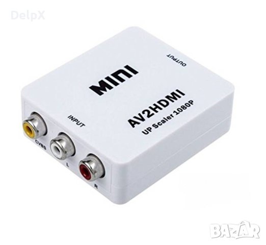 Конвертор, преобразувател вход 3xRCA(ж) изход HDMI(ж), снимка 1