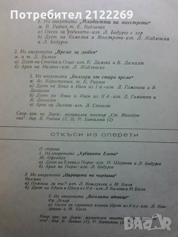 Откъси из оперети., снимка 3 - Грамофонни плочи - 23845944