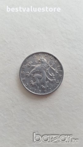 Монета От 50 Чешки Хелера От 1993г. / 1993 50 Czech Hellers Coin KM# 3, снимка 3 - Нумизматика и бонистика - 15888691