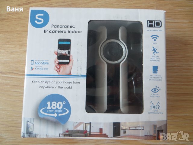 IP WIFI panoramic camera / IP панорамна камера, тип рибено око 180 градуса ъгъл на виждане, снимка 1 - IP камери - 25464398