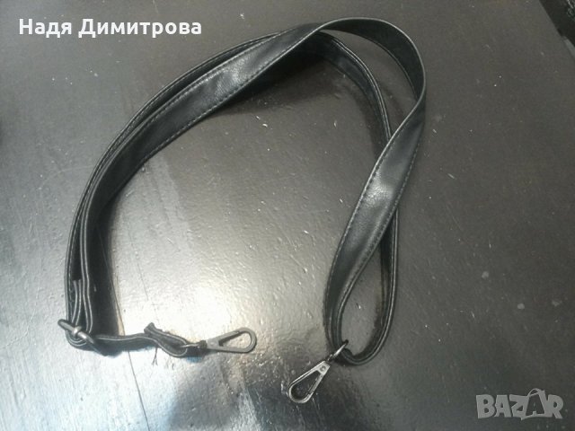Кожен черен дамски колан и дръжки за чанти, снимка 2 - Колани - 25986709