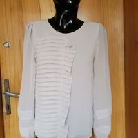 Бежова блуза от шифон Vero Moda М, снимка 1 - Блузи с дълъг ръкав и пуловери - 23207986