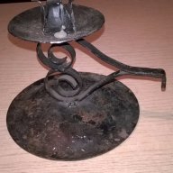 Метален свещник-17х13см, снимка 3 - Антикварни и старинни предмети - 17448696