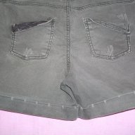 Дънкови къси панталони с кожа "Next" original brand / накъсани къси панталони с кожа, снимка 6 - Къси панталони и бермуди - 14205774