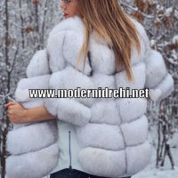 Дамско бяло палто от лисица код 402, снимка 2 - Палта, манта - 23575922