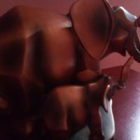 Слон с малко слонче.Масивна,стилизирана пластика, снимка 10 - Статуетки - 19920897
