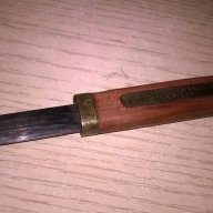 Ретро нож за колекция-11см-дърво/месинг-внос швеицария, снимка 4 - Антикварни и старинни предмети - 17374389