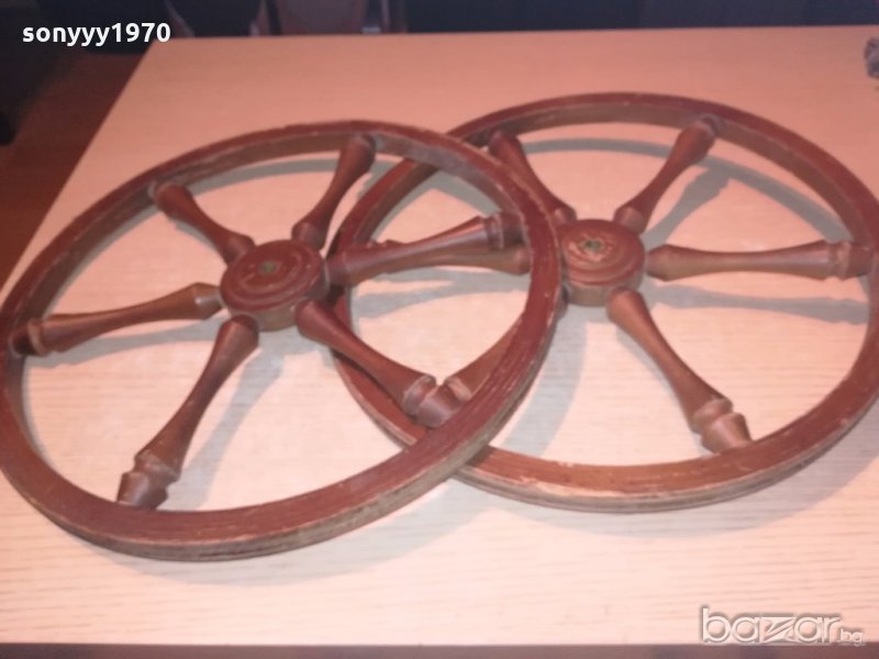 АНТИК-дървени ретро колела-38х2см-внос швеицария, снимка 1