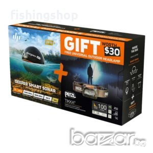 Сонар DEEPER SMART SONAR PRO + GPS + подорък челник PETZL KOPFLAMPE, снимка 1