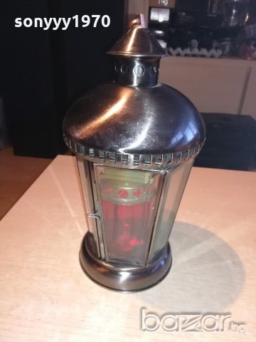 иноксов фенер с стъкла-за свещ-внос холандия-34х19см, снимка 13 - Колекции - 20893381
