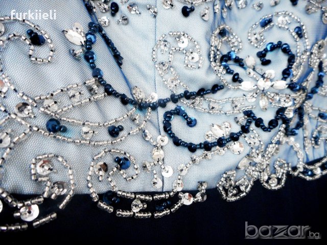 Официална вечерна синя рокля с пайети, снимка 7 - Рокли - 20382347