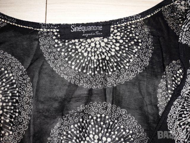 Черна ефирна рокля с къс ръкав марка Sinequanone, снимка 4 - Рокли - 24023625