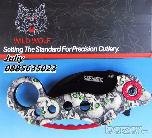 Карамбит Wild Wolf /черепи/, снимка 7 - Ножове - 17297641