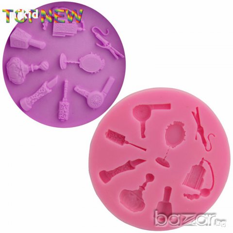 фризьорски козметични аксесоари силиконов молд калъп форма шоколад декорация торта глина сапун