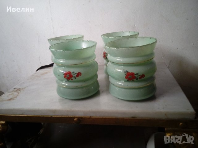 четири стари стъкла за полилей,аплик