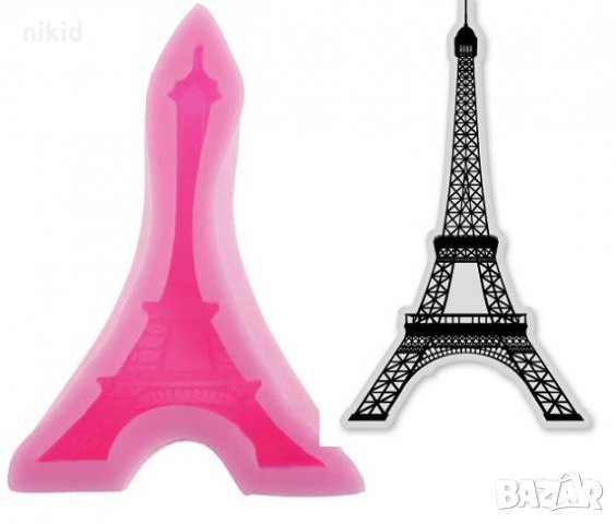 Висока Айфелова Кула Париж дълбок силиконов молд форма за украса торта с фондан шоколад