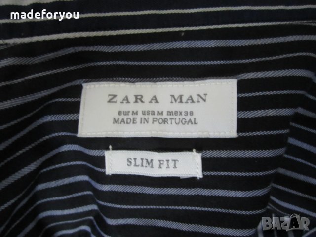 Оригинална риза Zara размер M (slim fit) произведено в Португалия, снимка 2 - Ризи - 25234543