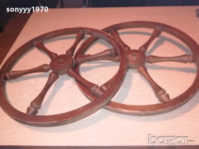 АНТИК-дървени ретро колела-38х2см-внос швеицария, снимка 1 - Колекции - 20122805