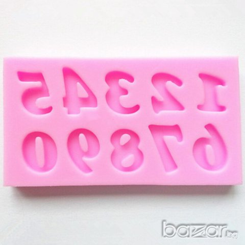 малки цифри числа силиконов молд форма за декор украса торта фондан шоколад бисквитки, снимка 2 - Форми - 9836027