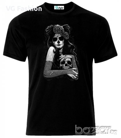 Мъжка тениска Dark Gothic Girl Witch With Skull Tattoo, снимка 1
