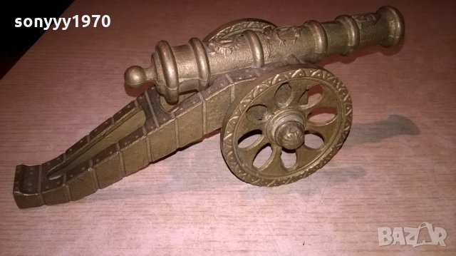 оръдие-масивно-мед/месинг-23х9х9см-внос швеицария, снимка 3 - Колекции - 23743893