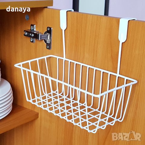 867 Закачаща се метална етажерка кошница за врата на кухненски шкаф