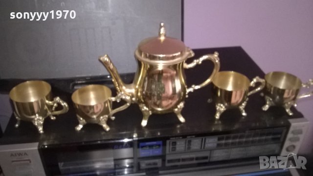 ретро колекция-метален сервиз в цвят злато-внос швеицария, снимка 2 - Колекции - 25328204