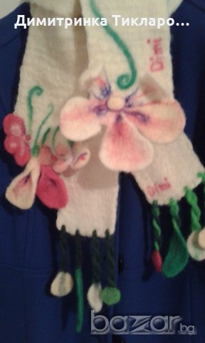 ръчно изработен шал, снимка 3 - Шапки - 19894762