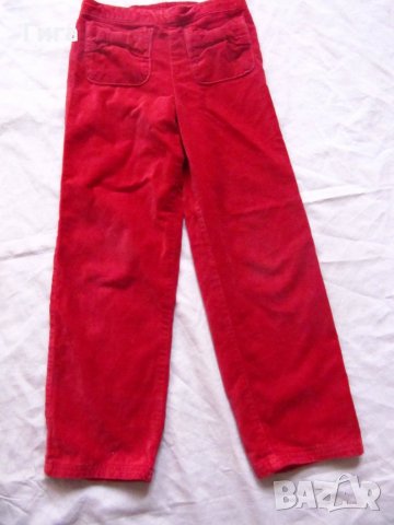 Червен плюшен панталон 5/6г, снимка 2 - Детски панталони и дънки - 22563801
