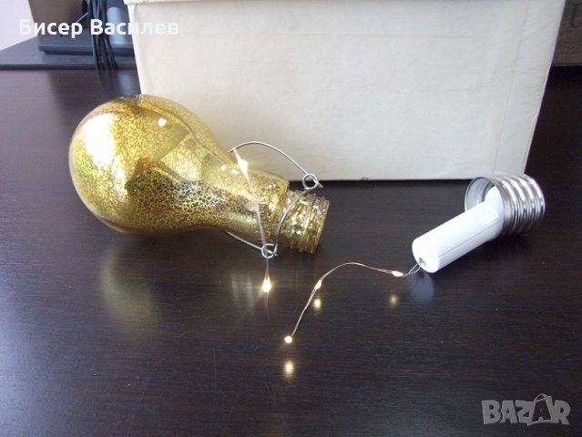 Декоративна ЛЕД лампа, имитация на обикновена крушка, снимка 4 - Настолни лампи - 25523100
