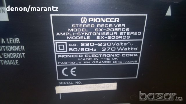 pioneer sx-205rds-stereo receiver-370 watts-rds-made in uk-внос швеицария, снимка 16 - Ресийвъри, усилватели, смесителни пултове - 8255551