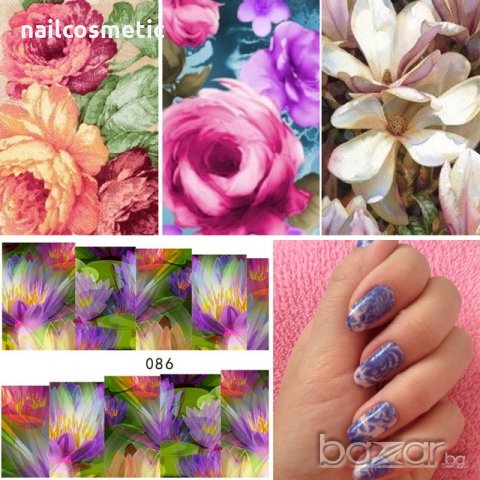 25 листа красиви ваденки микс за цял нокът