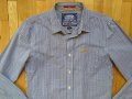 Нова цена SuperDry Japan риза мъжка ситно сиво каре, снимка 2