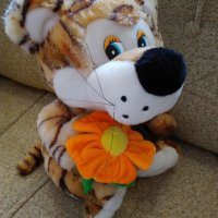 Плюшено тигърче с цвете, снимка 8 - Плюшени играчки - 25422757