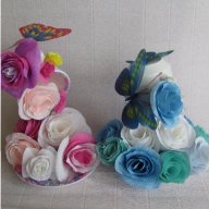 Налични -летящи чаши с цветя от хартия, снимка 6 - Декорация за дома - 18194035