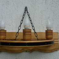 Стенни лампи тип колело на каруца с ръчно изработени дървени чашки!, снимка 4 - Лампи за стена - 15893531
